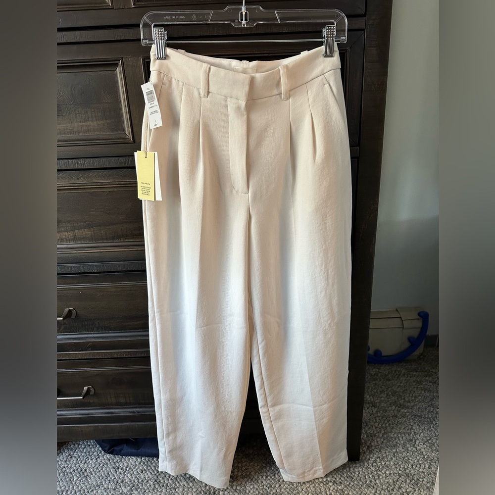 Wilfred Cream High-Waist Pleated Trousers